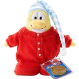 Jakks Disney Club Penguin 6.5 Inch Series 2 Plush Figure Red Pajamas [Includes Coin with Code!]